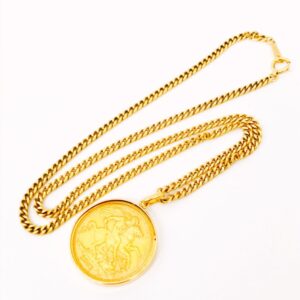 K22コイン付ペンダントトップネックレス