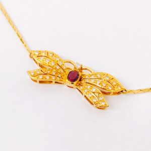 K18 ルビー付 ネックレス