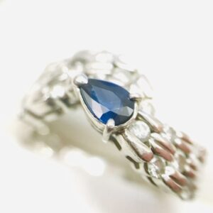 Pt900 サファイア メレダイヤモンドリング