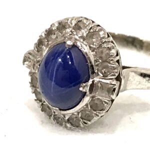 Pt900 スターサファイア1.2ct ダイヤモンド0.6ct リング