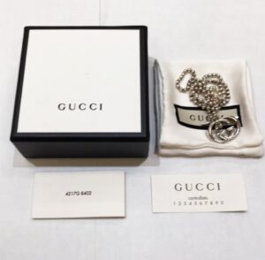 GUCCI シルバーネックレス グッチ インターロッキングG ボールチェーン