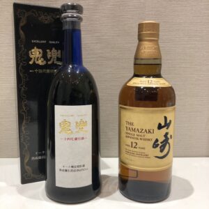 山崎12年シングルモルト・鬼兜 十四代 蘭引酒