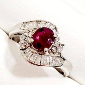 Pt900 ルビー メレリング