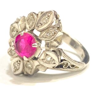 ルビー Pt900 メレ0.14ct リング