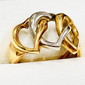 K18 PT900 コンビリング ジュエリーアクセサリー