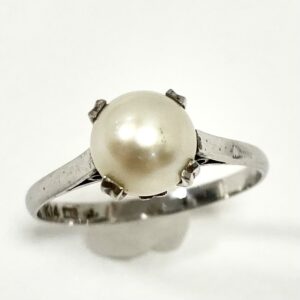 K14WG パール1ct付リング