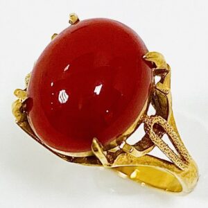 K18サンゴ4.0ct付リング