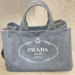 PRADA プラダ カナパ デニム ハンドバッグ
