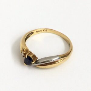 K18/Pt900 サファイア付き リング