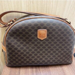 CELINE セリーヌ マカダム柄 ミニボストン ブランド PVC×レザー カバン バッグ