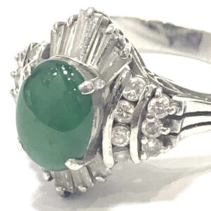 Pt900 翡翠2.0ct メレ0.6ct リング