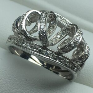 K18WG メレダイヤ付リング