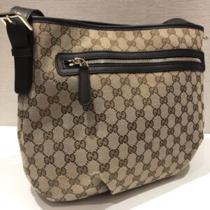 グッチ ショルダーバッグ GGキャンバス  ベージュ×ダークブラウン