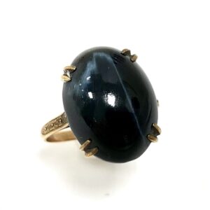 K18 ジェット3ct付リング