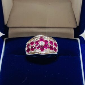 K18WGルビー2.1ct付メレ0.3ct付リング