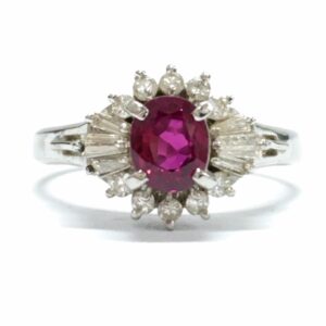 Pt900 ルビー0.29ct ダイヤ0.985ct付き リング