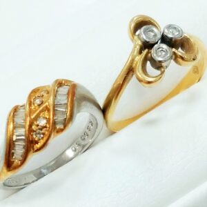 K18Pt900 メレダイヤ コンビリング