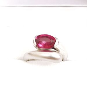 Pt900 レッドトルマリン リング