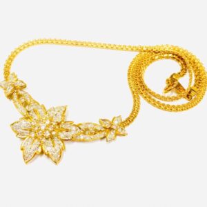 18金 2ct メレダイヤモンド ゴールドネックレス