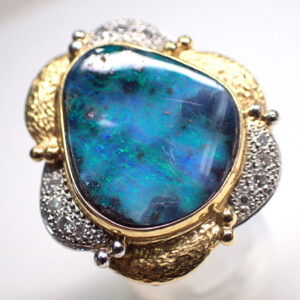 ボルダーオパールリング K18