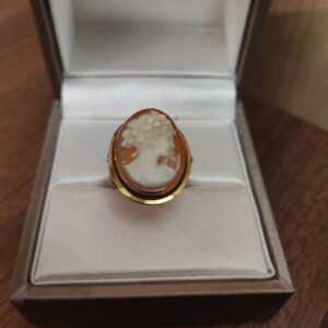 K18　カメオ　シェル　リング