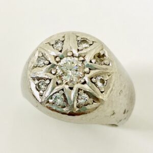 Pt900 ダイヤ0.5ct付＆メレダイヤ0.35ct付リング