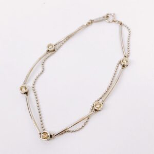 Pt850 ダイヤ付ブレスレット