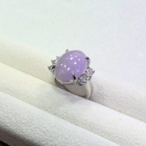 ラベンダー翡翠ダイヤリング