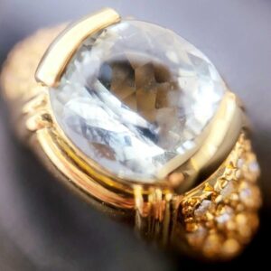 K18 アクアマリン付き リング