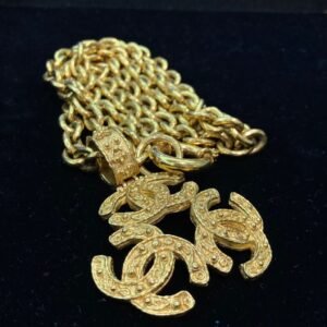 CHANEL　トリプルココマーク　チェーンネックレス　