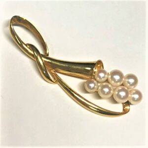 K18 パール付きブローチ