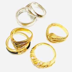 K18 金 プラチナ オニキス ダイヤモンド ジュエリーリングおまとめ