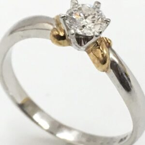 K18　Pt900　コンビダイヤモンドリング