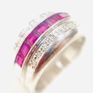 Pt850 ルビー メレダイヤモンド プラチナジュエリーリング