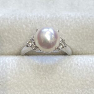 PT900 リング パール メレ付き