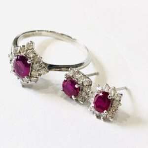 プラチナ ルビー リング&ピアス