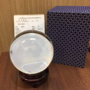 水晶玉　中国　お土産　中国語の鑑定書付き　天然石　パワーストーン