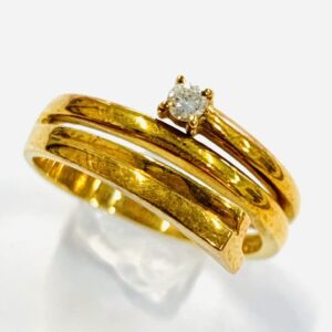 K18 0.07ctメレダイヤ付きリング