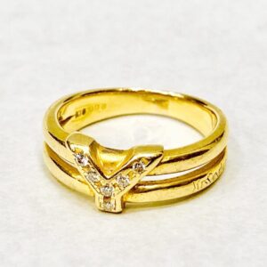 K18 メレダイヤ0.08ct付リング