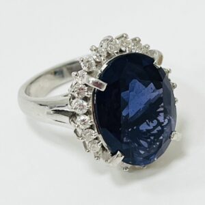 Pt900 アメシスト6.13ct メレダイヤ0.53ct付きリング