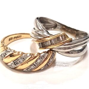 K18 Pt900 メレダイヤ リング