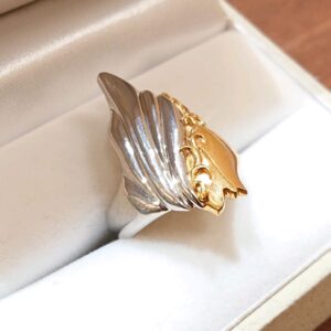 K18 Pt900 18金 プラチナ900 コンビ リング 指輪 アクアサリー遺品整理