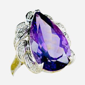 Pt900 アメジスト 20ct メレダイヤモンド0.40ct　リング