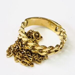 K18 喜平デザインリング＆チェーンネックレス