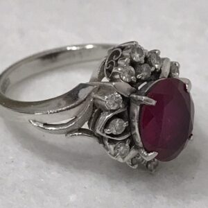 Pt900 ルビー1.27ct メレダイヤ0.5ct リング