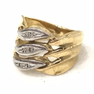 Pt900 K18 メレダイヤ0.45ct コンビリング