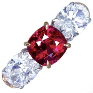 Pt900 ルビー 2.12ct ダイヤモンド3.26ct リング