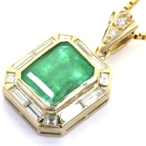 K18 エメラルド3.49ct ダイヤモンド0.3ct ネックレス