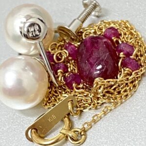 K14WGイヤリング / K18ネックレス