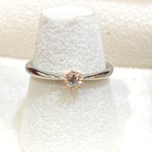 Pt900 K18 リング メレ 0.14ct